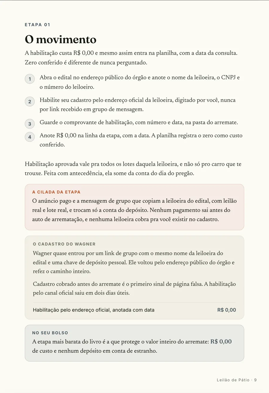 Passo a passo: O movimento da primeira etapa: como achar o canal oficial e habilitar o cadastro sem pagar nada